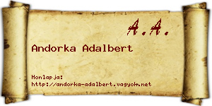 Andorka Adalbert névjegykártya